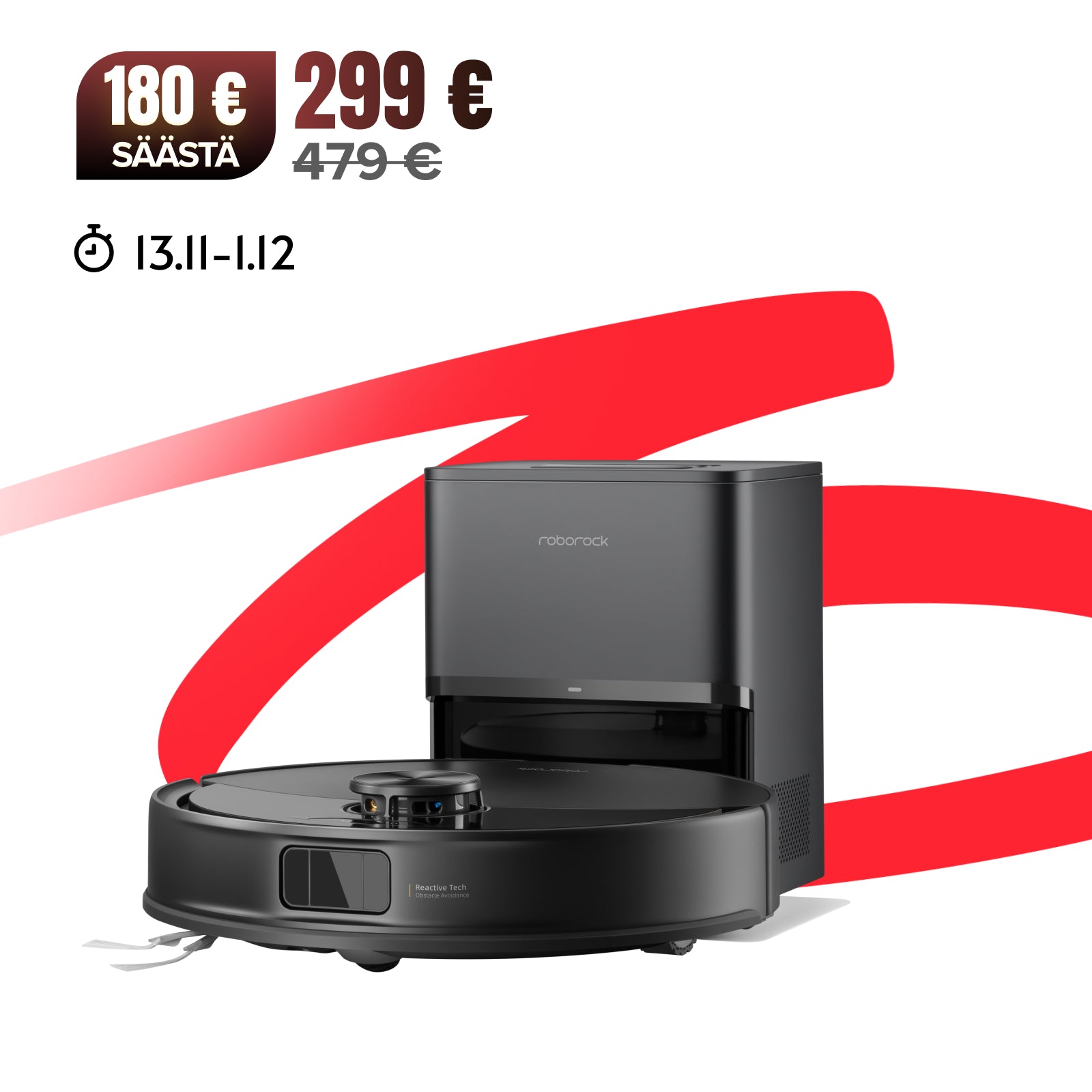 Roborock Q10 S5+ -robotti-imuri ja moppi VibraRise 2.0 sekä automaattisella tyhjennysasemalla