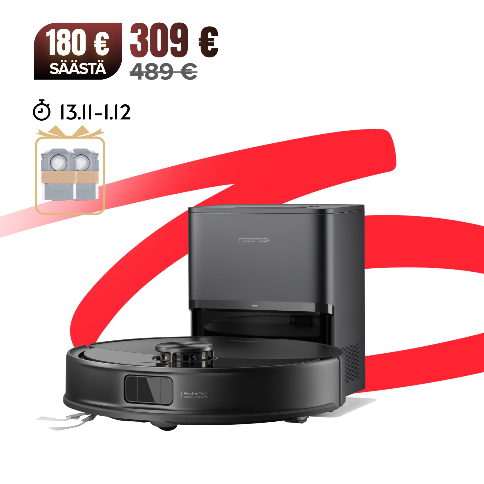 Roborock Q10 S5+ Set -robotti-imuri ja moppi VibraRise 2.0 sekä automaattisella tyhjennysasemalla