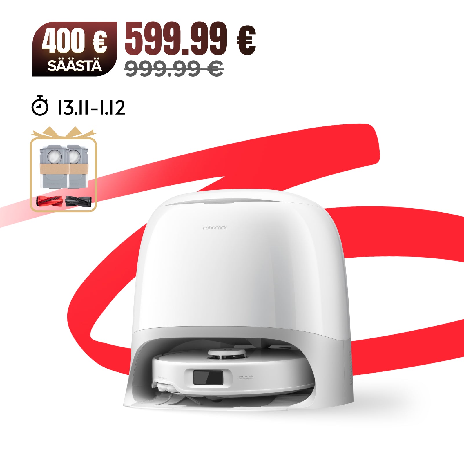 Roborock Qrevo Curv S5X -robotti-imuri tyylikkäällä monitoimitelakalla 3.0