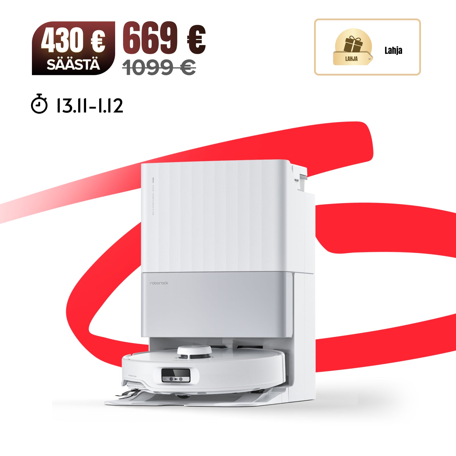 Roborock Qrevo Edge -robotti-imuri monitoimitelakalla 3.0