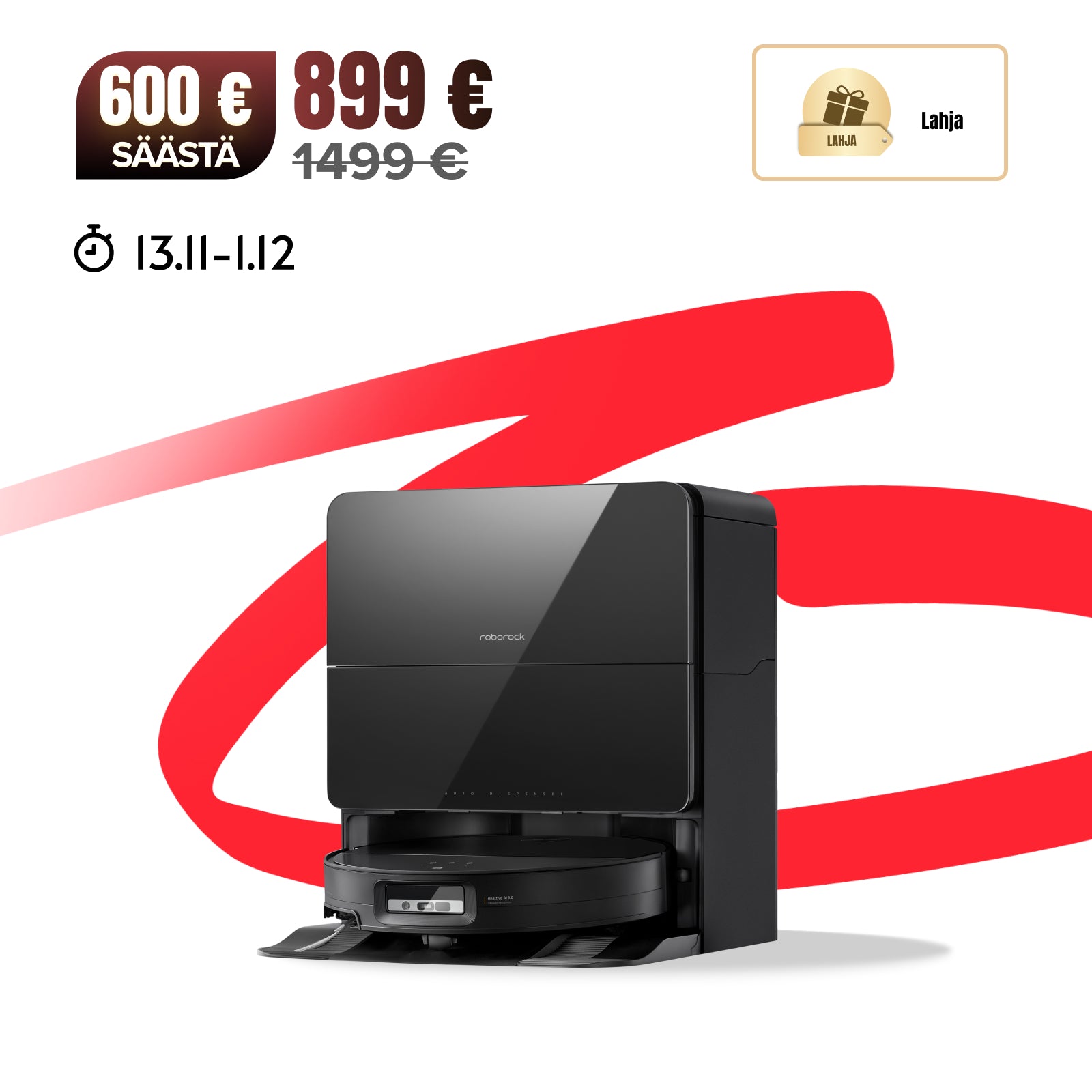 Roborock Saros 10 (Parannettu S8 MaxV Ultra) -robotti-imuri monitoimitelakalla 9-in-1