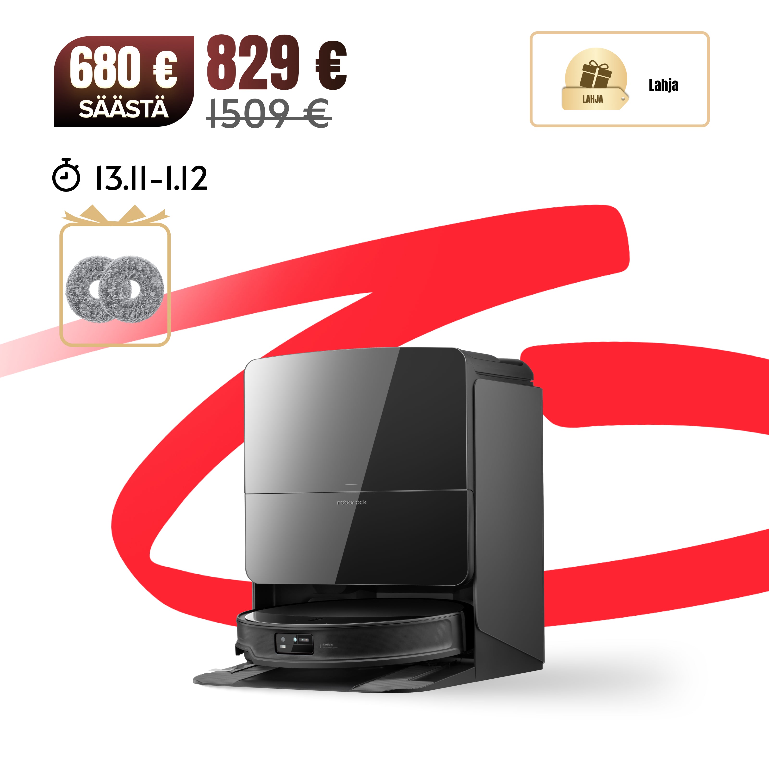 【Ennakkomyynti】Roborock Saros 10R -robotti-imuri monitoimitelakalla 4.0 – Toimitus 2. joulukuuta