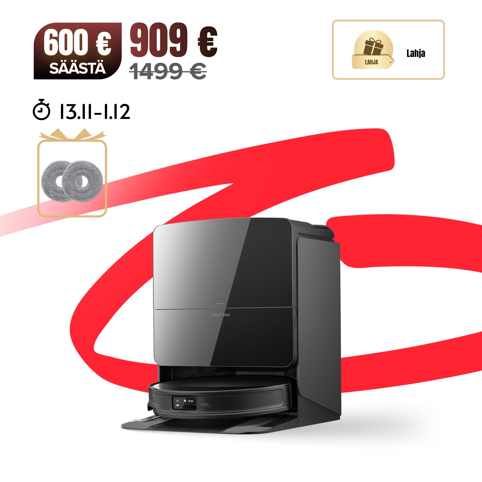 Roborock Saros 10R -robotti-imuri monitoimitelakalla 4.0