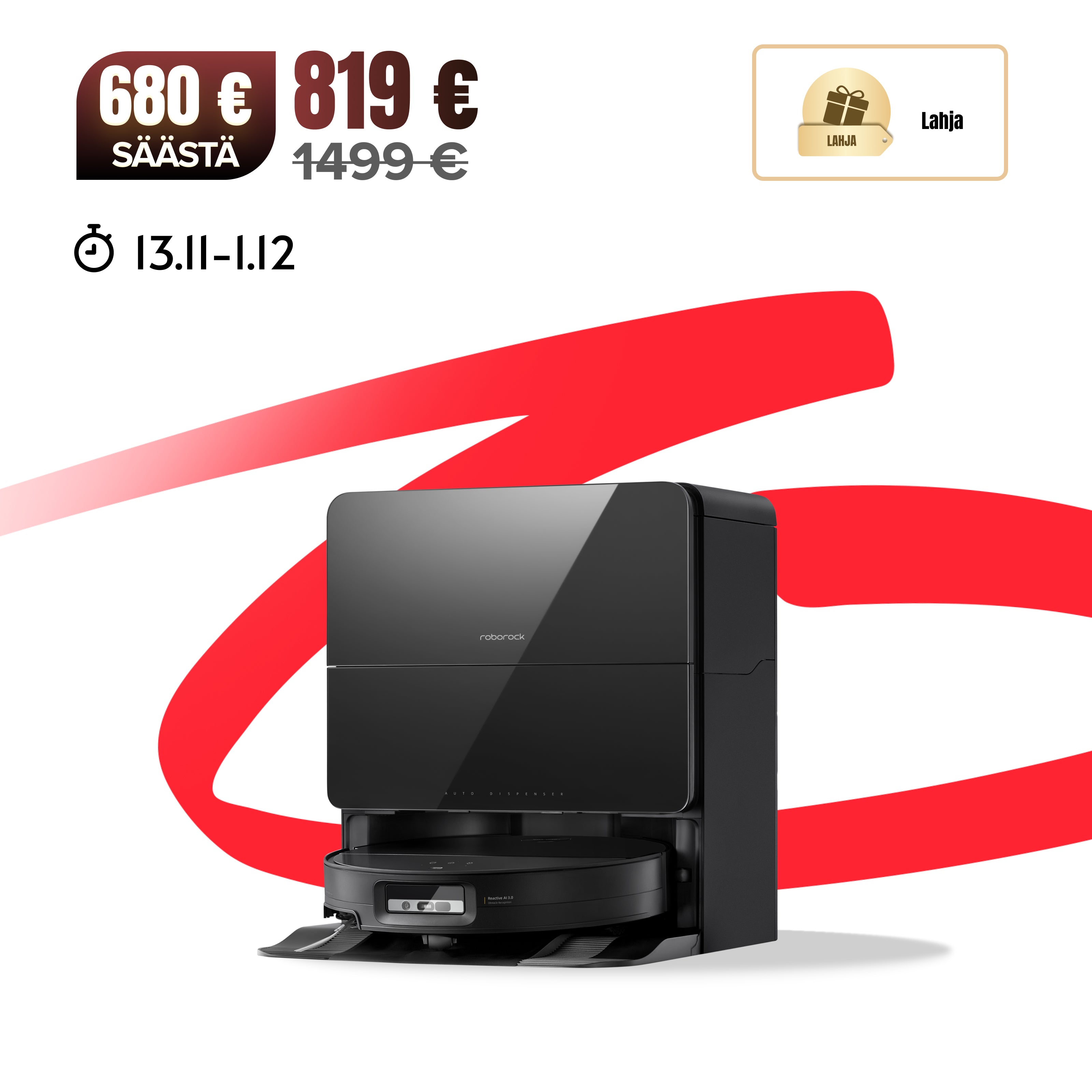 Roborock Saros 10 (Parannettu S8 MaxV Ultra) -robotti-imuri monitoimitelakalla 9-in-1